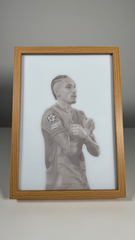 Raphinha Celebration Barca Frame